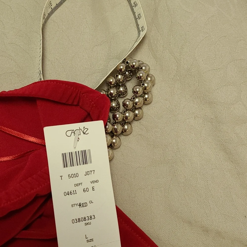 🎁NWT Cache Red Mini Dress Large🎁 - Picture 4 of 4